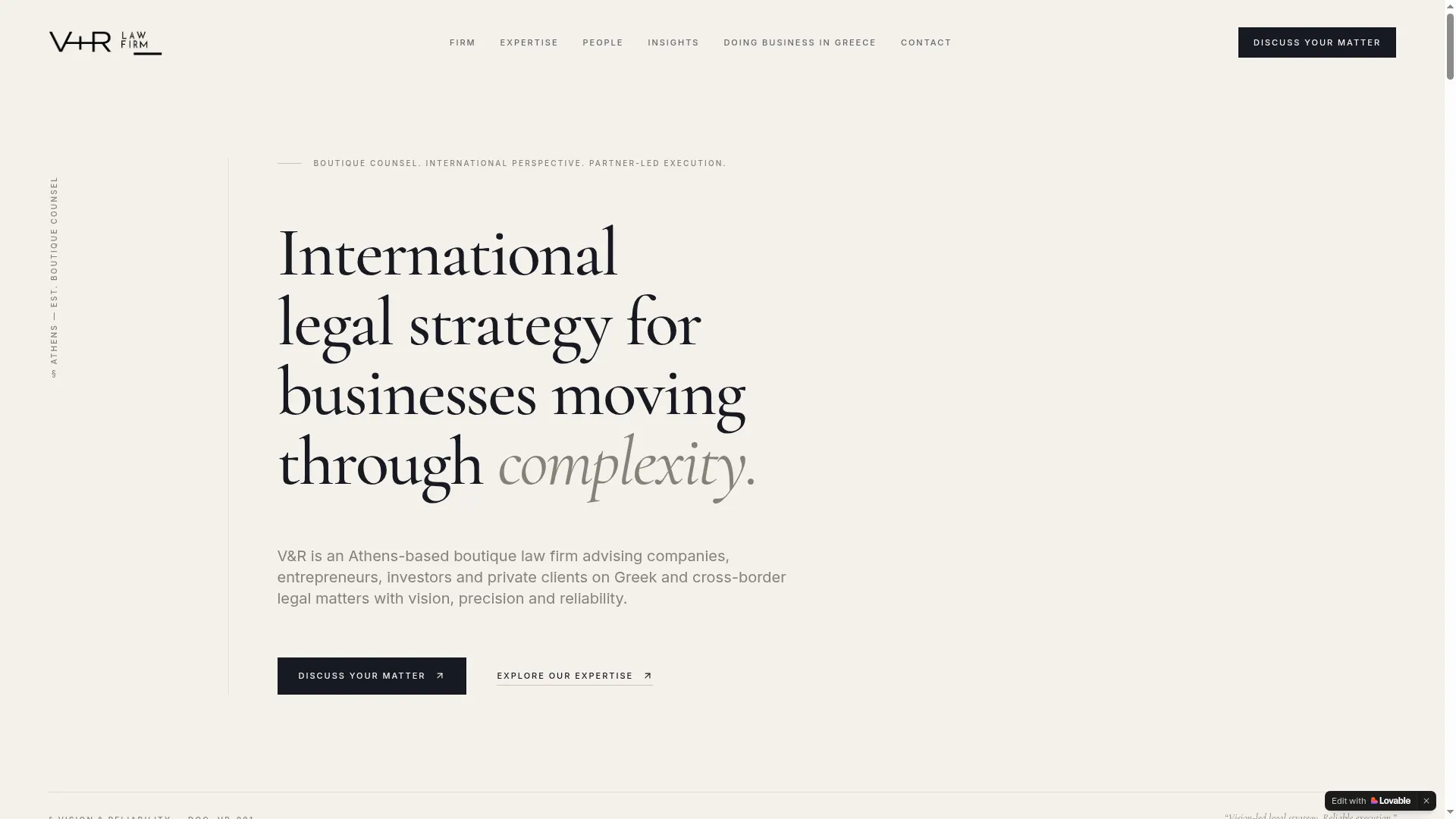 V&R Law Firm — Legal / Boutique Law